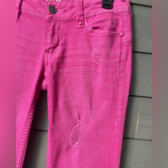 BARBIE Pink Roxy Super Skinny Fit Denim Stud Jeans Sz 3 - Picture 4 of 16